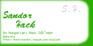 sandor hack business card